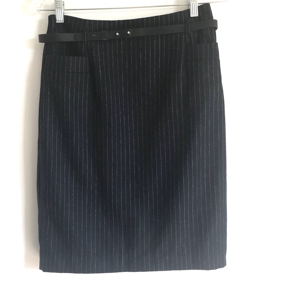 H&M Conscious NWT Black Pencil Skirt w Belt sz 8